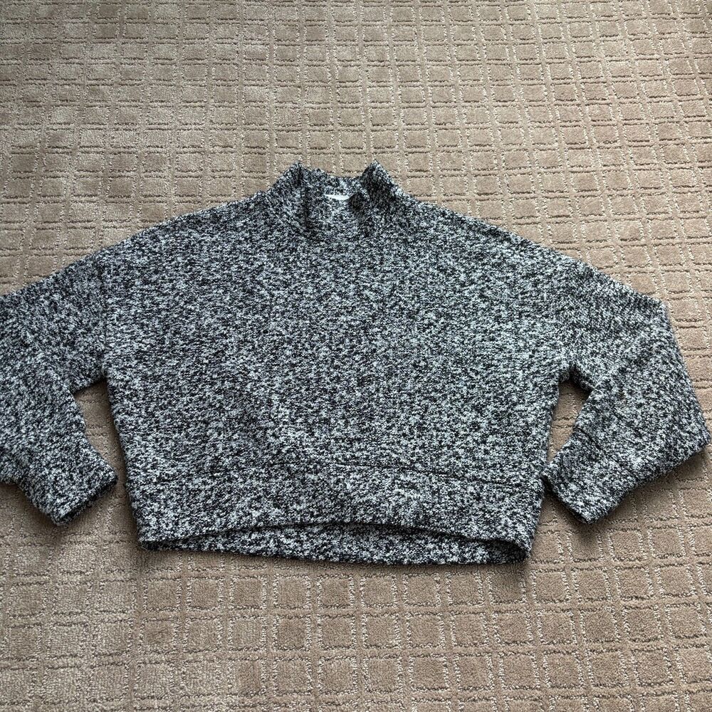 Offline by Aerie Mock Neck Sweater Women's s Black White Pullover Casual *READ*